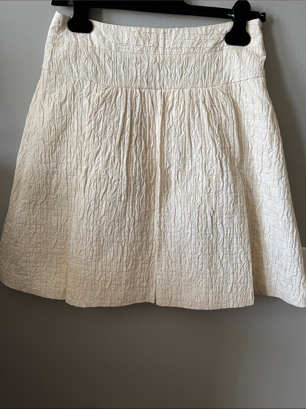 BOSS vintage brocade like Textured Cream A-Line Mini Skirt